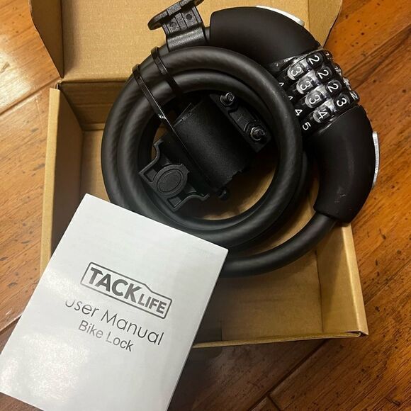 Tacklife Bike Lock Heavy Duty (HCL2C) Cable 6-FEET - Picture 1 of 7